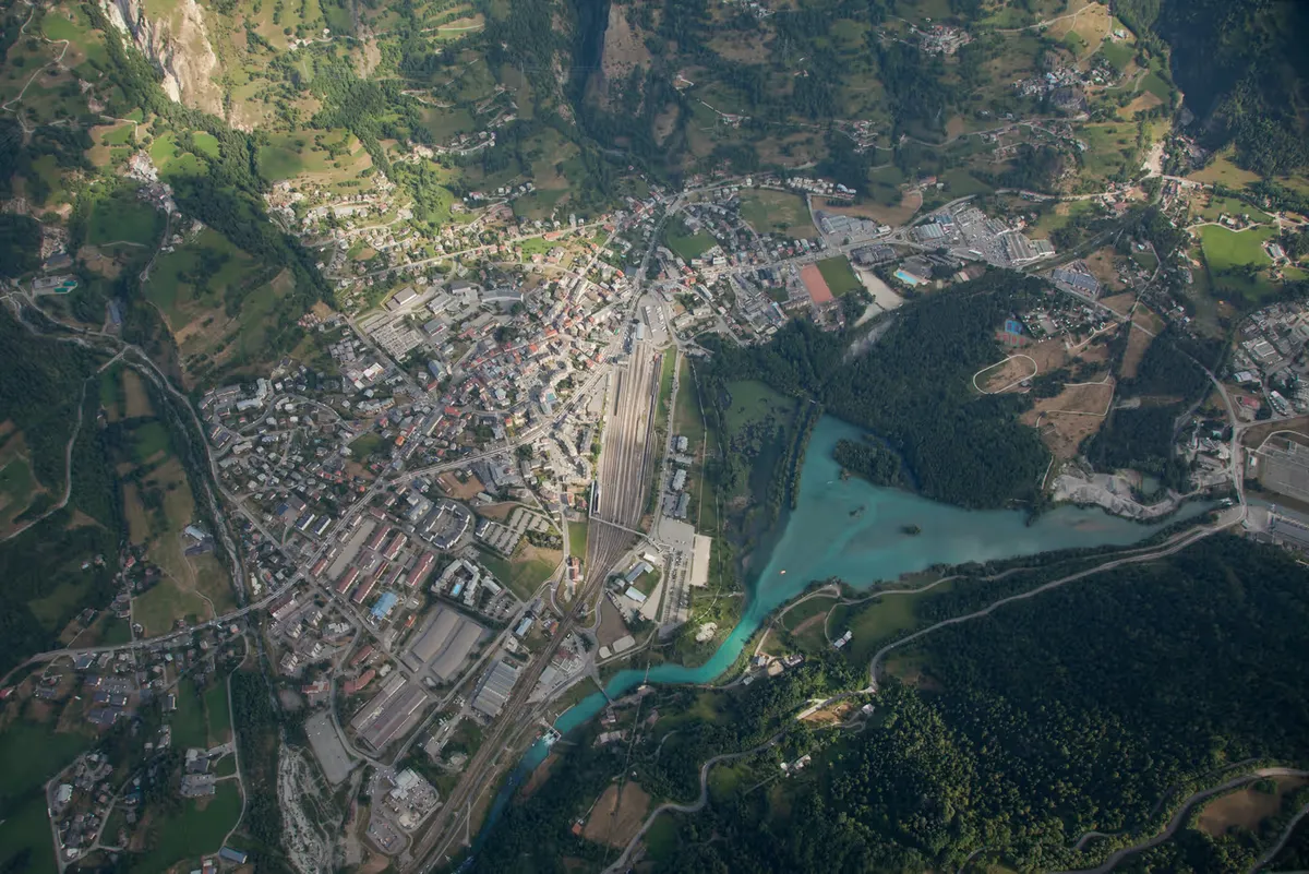 Bourg-Saint-Maurice les Arcs vus du Ciel