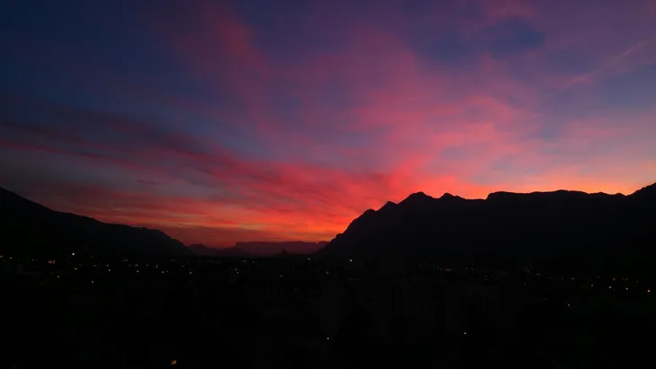 2017-10-04 Coucher de soleil sur les Bauges 2