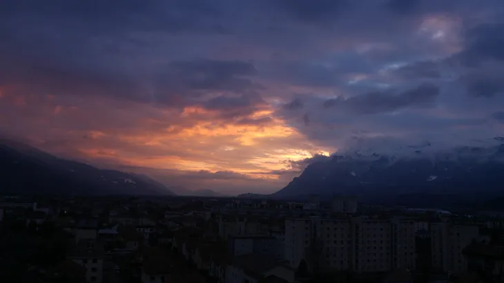 2018-02-10 Coucher de soleil sur la Combe de Savoie