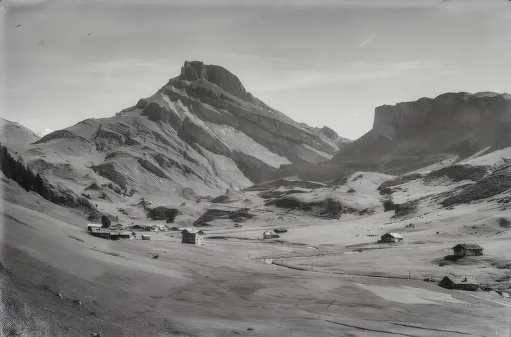 Roselend et le Rocher du Vent en septembre 1937