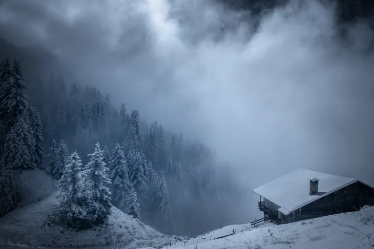Chalets du col du pré en hiver
