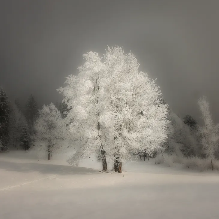 Arbre solitaire en hiver
