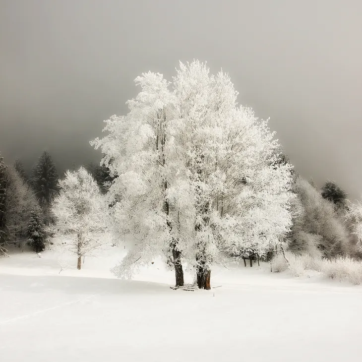 Arbre solitaire en hiver
