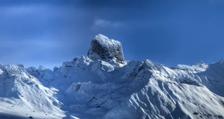 La Pierra Menta vue de la Roche Parstire en hiver