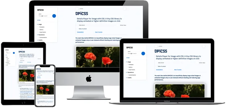 Écrans Librairie CSS DPiCSS