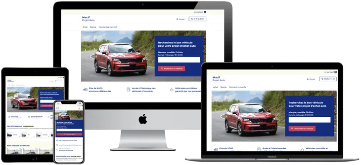 Écrans site Macif Projet Auto