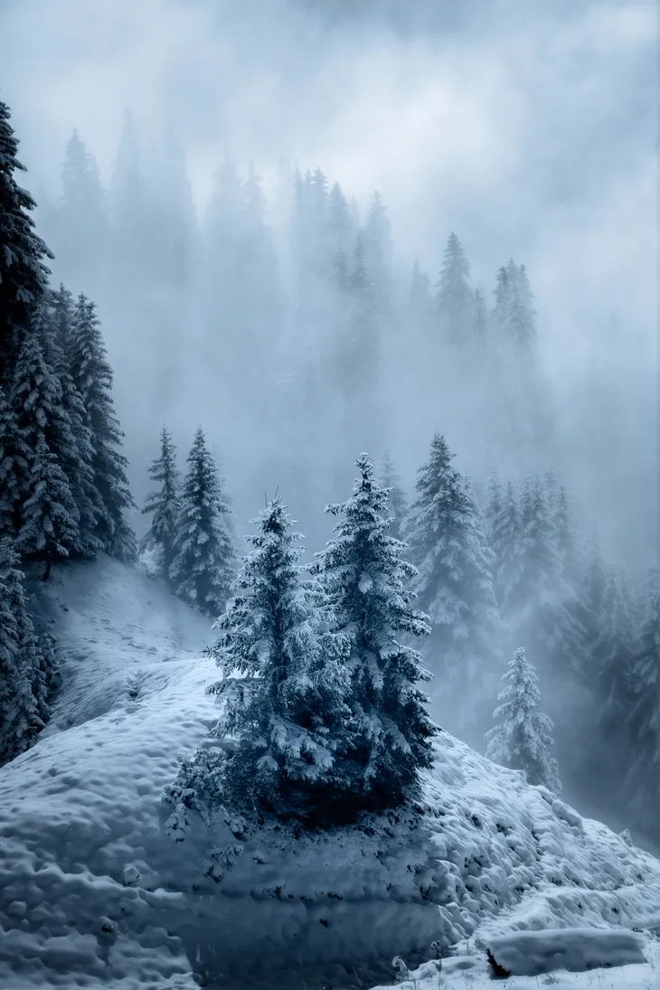 Sapins du col du pré en hiver