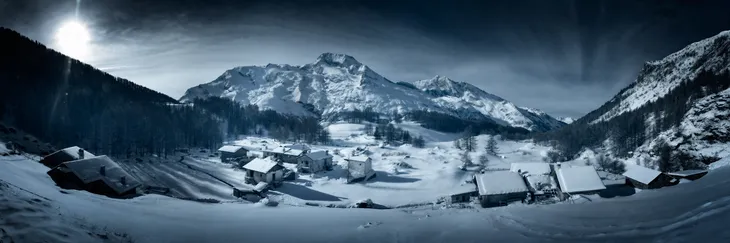 Le village du Monal en hiver