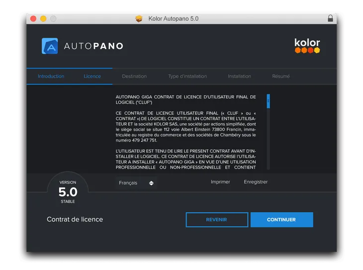 2. license - Projet de maquette haute fidélité du programme d’installation des produits Kolor.